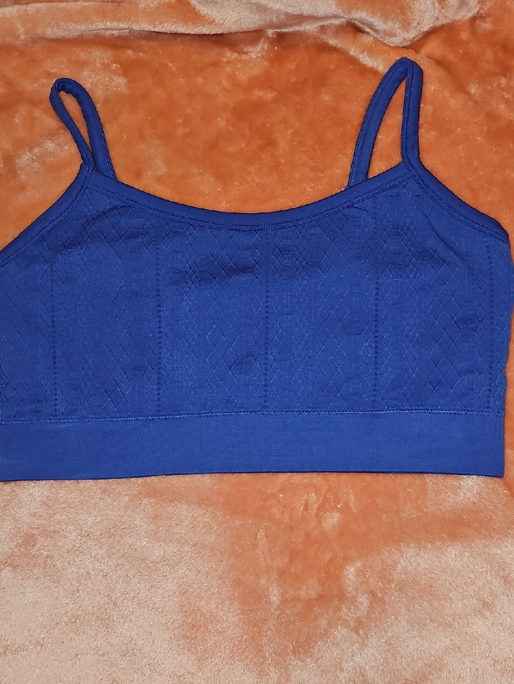 Maurices Royal Blue Seamless Cami Bralette Textured Pattern Design